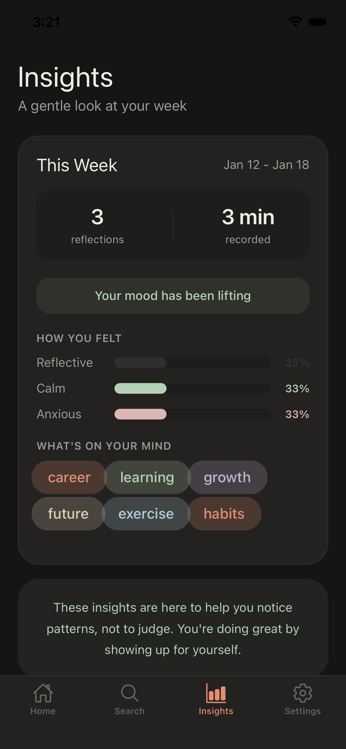 Weekly mood insights